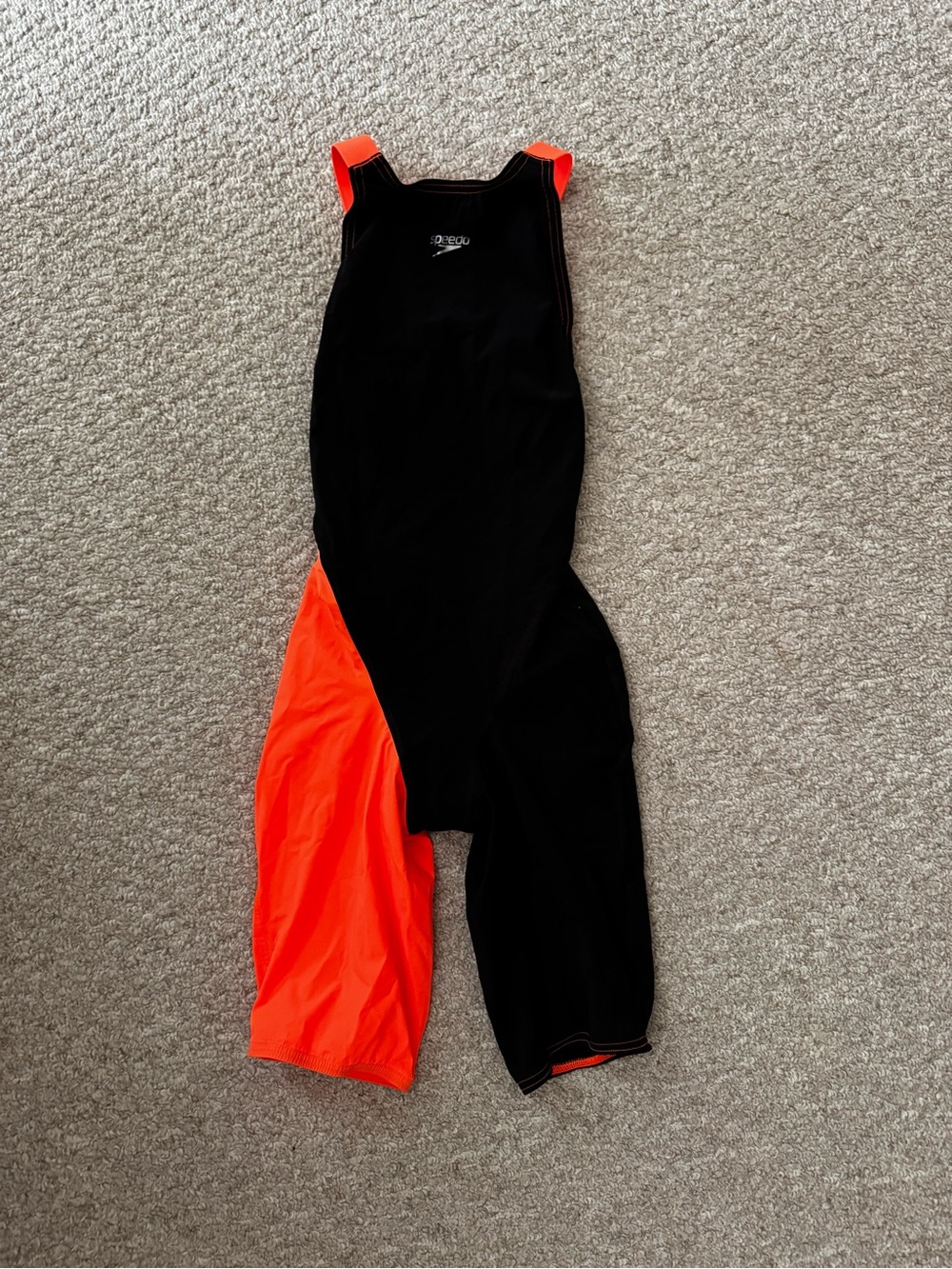 Speedo Black and Neon Orange Female Kneeskin